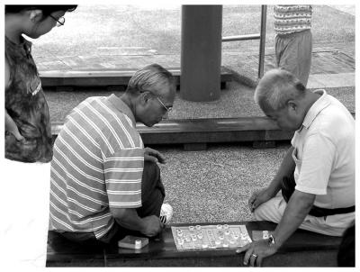 Having a Chess at the Outdoor Village Square