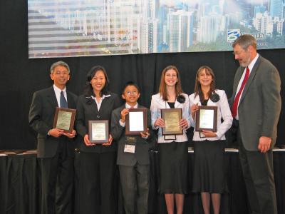 Accepting award for Best Communications System