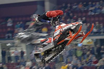 Freestyle Snowmobile Jumping