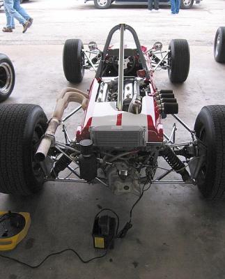 Formula car in the garage