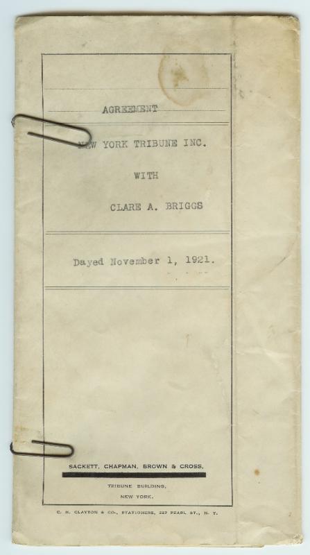 Briggss 1921 contract with the New York Herald