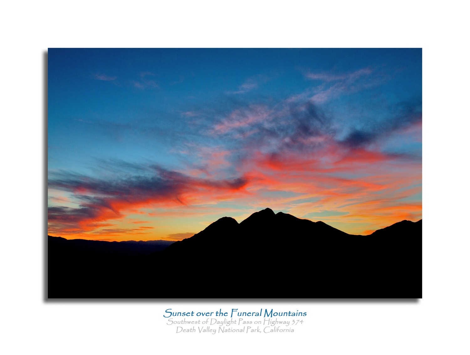 Sunset over Funeral Mountains