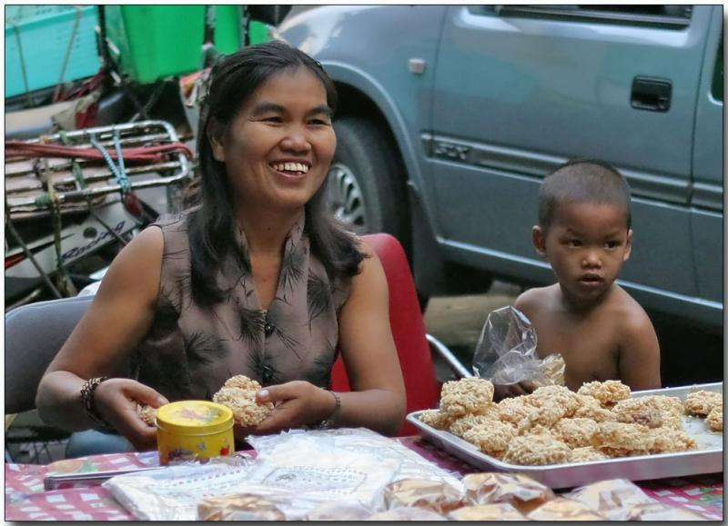 Sweets and a smile - Bangrak Market, Bangkok