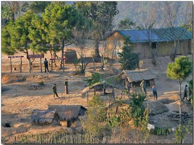 Myanmar border outpost - from the Thai side
