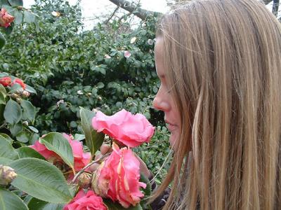 Ann Smells the Flowers