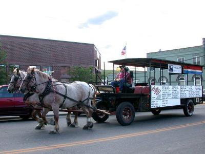 Clydesdale-drawn carriage in Red Lodge