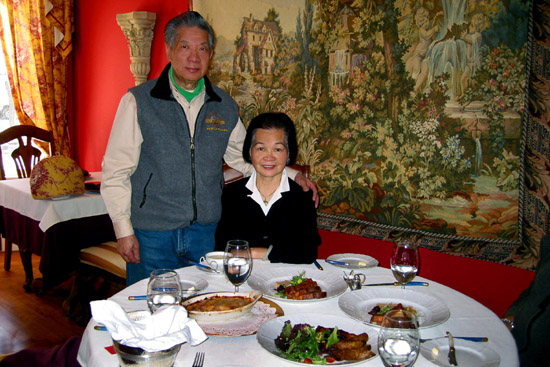 With my wife at  Belgique in Kent, Connecticut   2/13/04