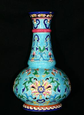 Longwy Vase, French,  11 inches high