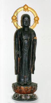 Jizo Buddha - Japanese Wood Carving, 21 inches high from head to toe