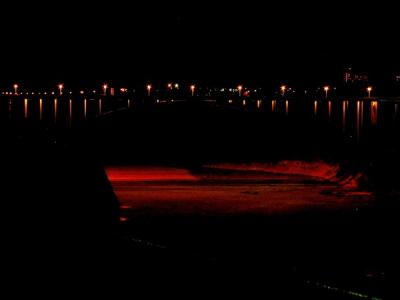Rainbow bridge at night