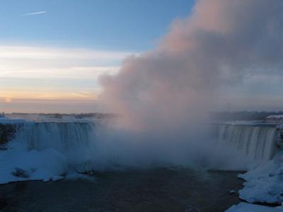 Warm light Niagara falls