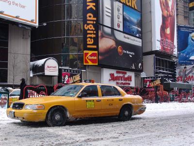 Taxi and snow