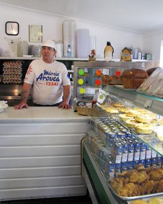 The British proprietor of The Bakery proudly sells empenadas and pizza as well as steak-and-kidney pies.