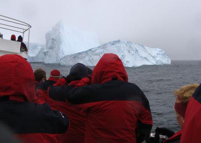 All photographers on deck for our first ice bergs.