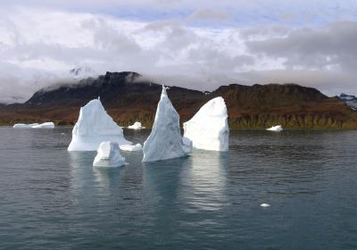 Ice sails, pieces of the former Larsen Ice Shelf.