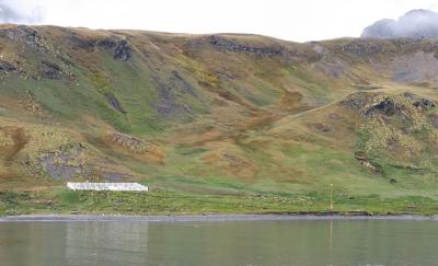 The whaler's cemetery at Grytviken is the final resting place of Ernest Shackleton.