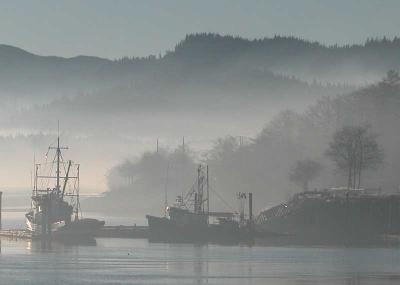 Boats in the mist