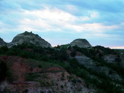 badlands. at dusk