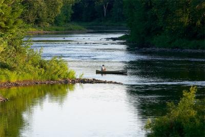 fishing from a canoe. on the menominee river