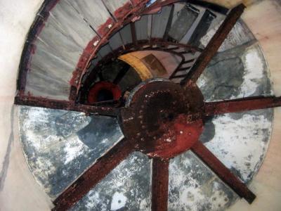 Looking up the lighthouse staircase