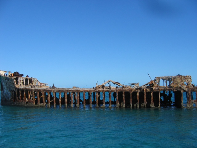 The wreck as it sits in 17 feet of water