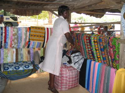 Akosombo Market - wax cloth