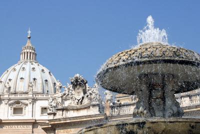 Dome of San Pietro with Fountain in foreground
