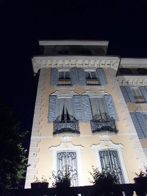 Dukes' villa at night