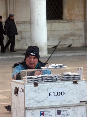 Selling birds food in Venice