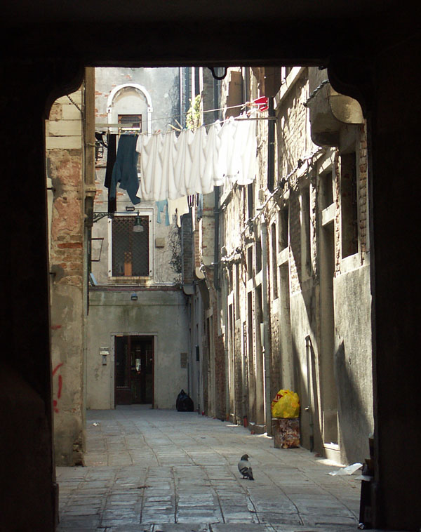 Washing in a street corner