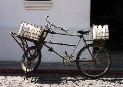 milk bicycle, antigua, guatemala