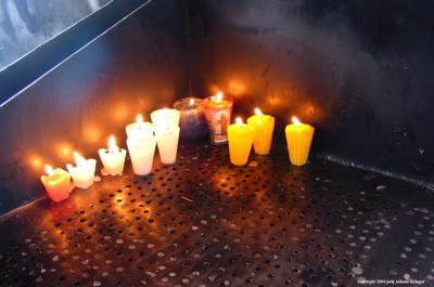 altar candles corner, antigua, guatemala
