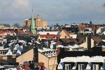 Snow on the roof tops