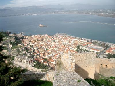 Nafplio old city as seen from the citadel