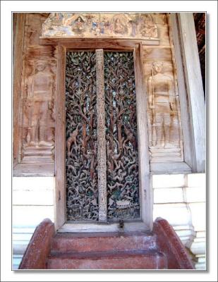 Wood carving on a door