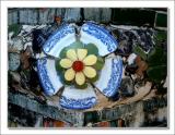 Wat Arun-Ceramic work on a pagoda