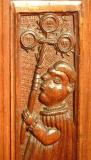 Bench end, All Saints, Trull