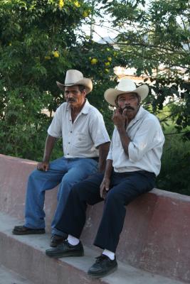 typical Honduran men wearing sombreros