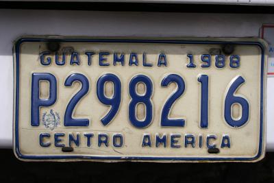 Guatemala number plate