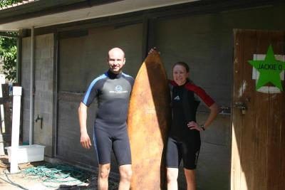 Guill and me before surfing (not with that board!)