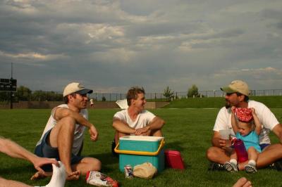 Hanging out after the win