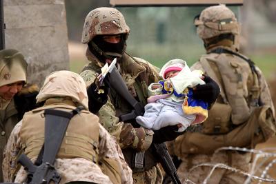 mother goes to vote