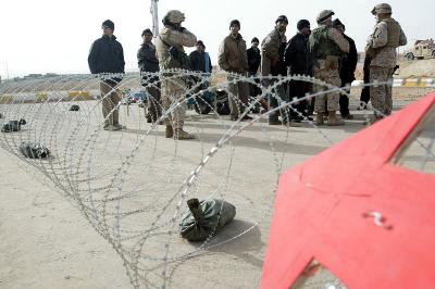 Poll workers gather in Baghdadi, Iraq
