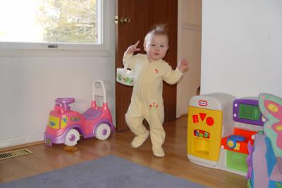 Rory and her bucket first thing in the morning
