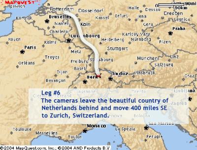 6th Leg - Roermond, Netherlands to  Zurich, Switzerland