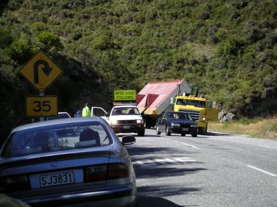 Wide load (house) on the highway