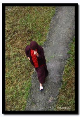 Nun Walking on a Path, Gangtok, SIkkim