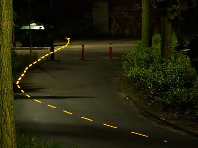 Bicycle at night by HenkH