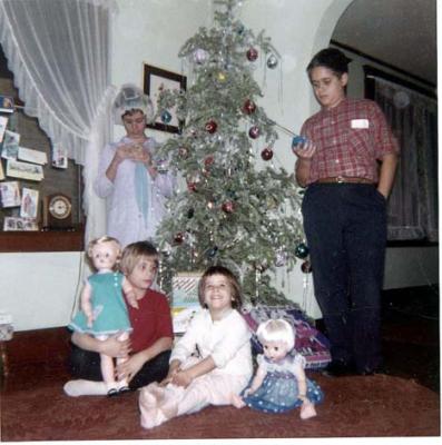 My Favorite All Time Picture of us in Aurora, Illinois-Check out the Charlie Brown Tree