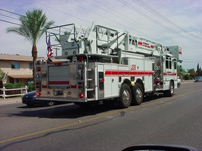 fire truck on Stapley  south of Main St  Mesa Arizona